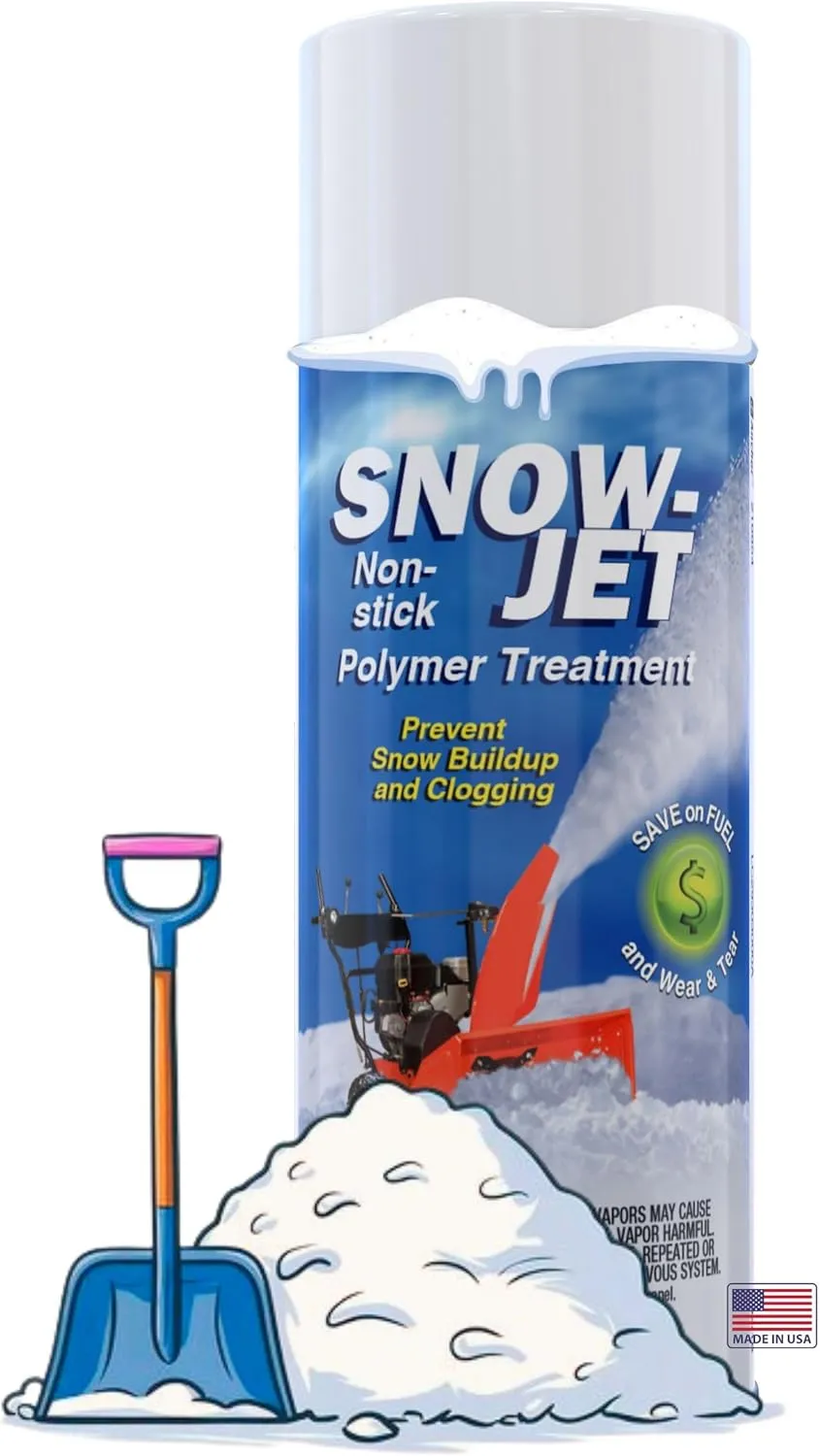 Snow Jet Snowblower Non-Stick Spray - 11 oz Aerosol Cans - Made in USA - Works on Metal & Plastic - Polymer Coating - Easy to Apply, Long Lasting- Works on Plows and Shovels ~