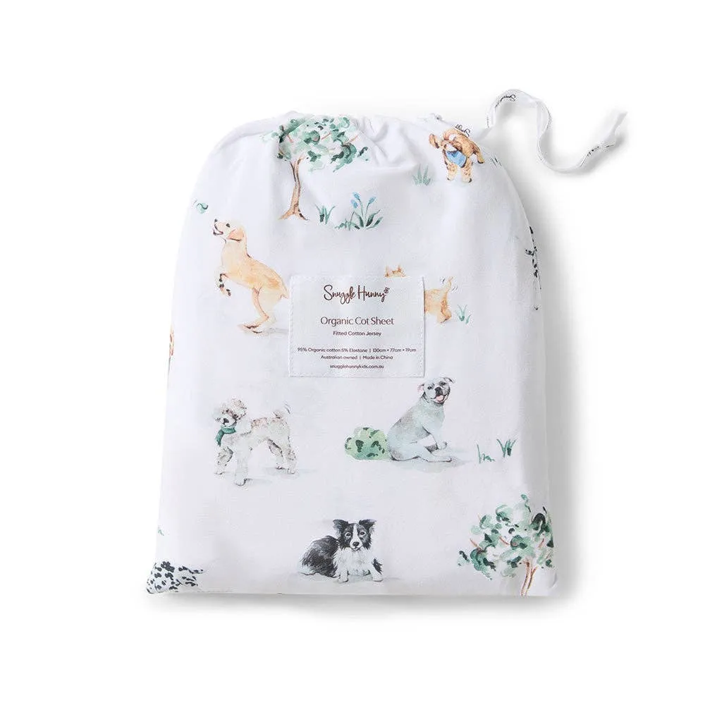 Snuggle Hunny | Dog Park Organic Fitted Cot Sheet