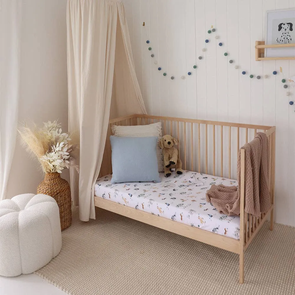 Snuggle Hunny | Dog Park Organic Fitted Cot Sheet