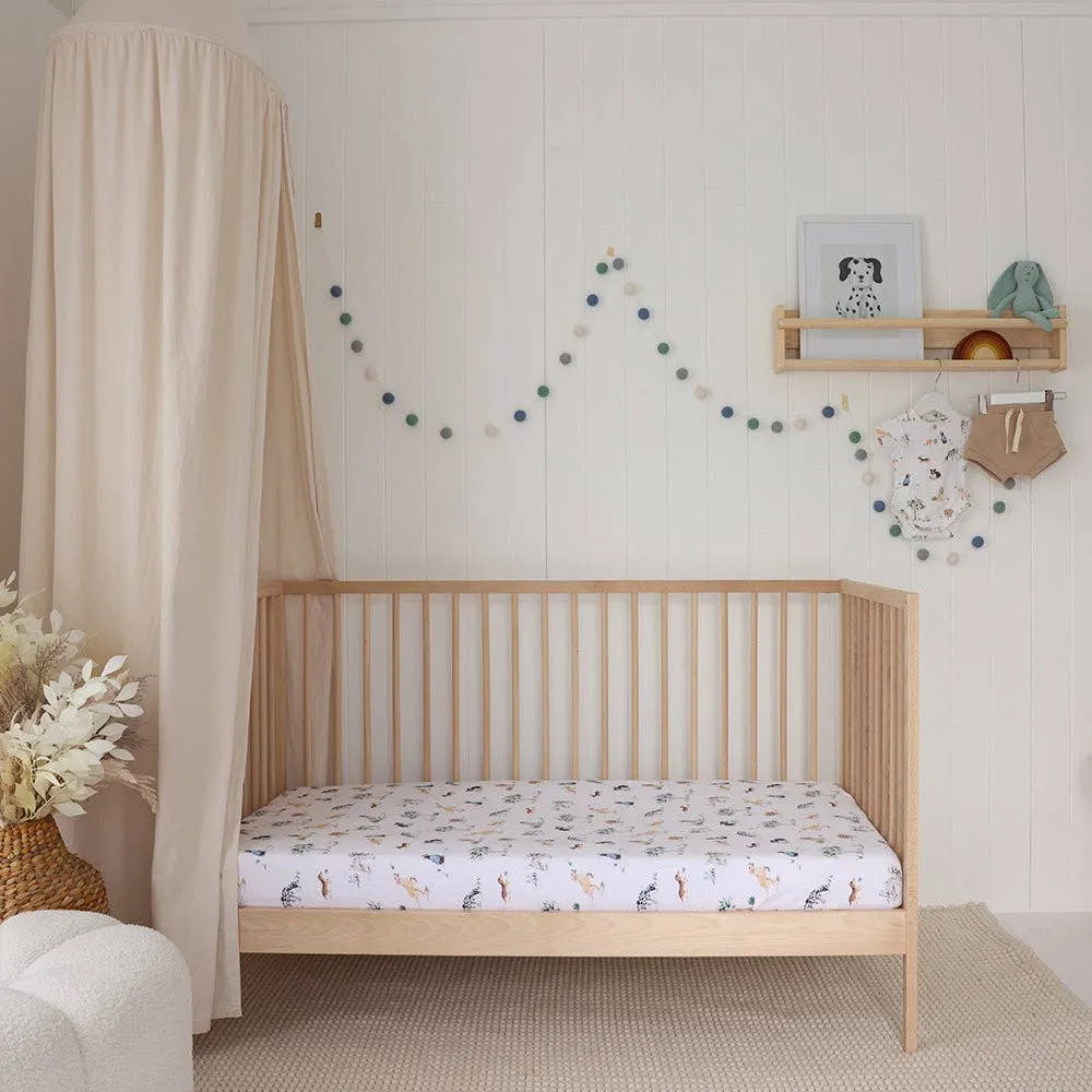 Snuggle Hunny | Dog Park Organic Fitted Cot Sheet