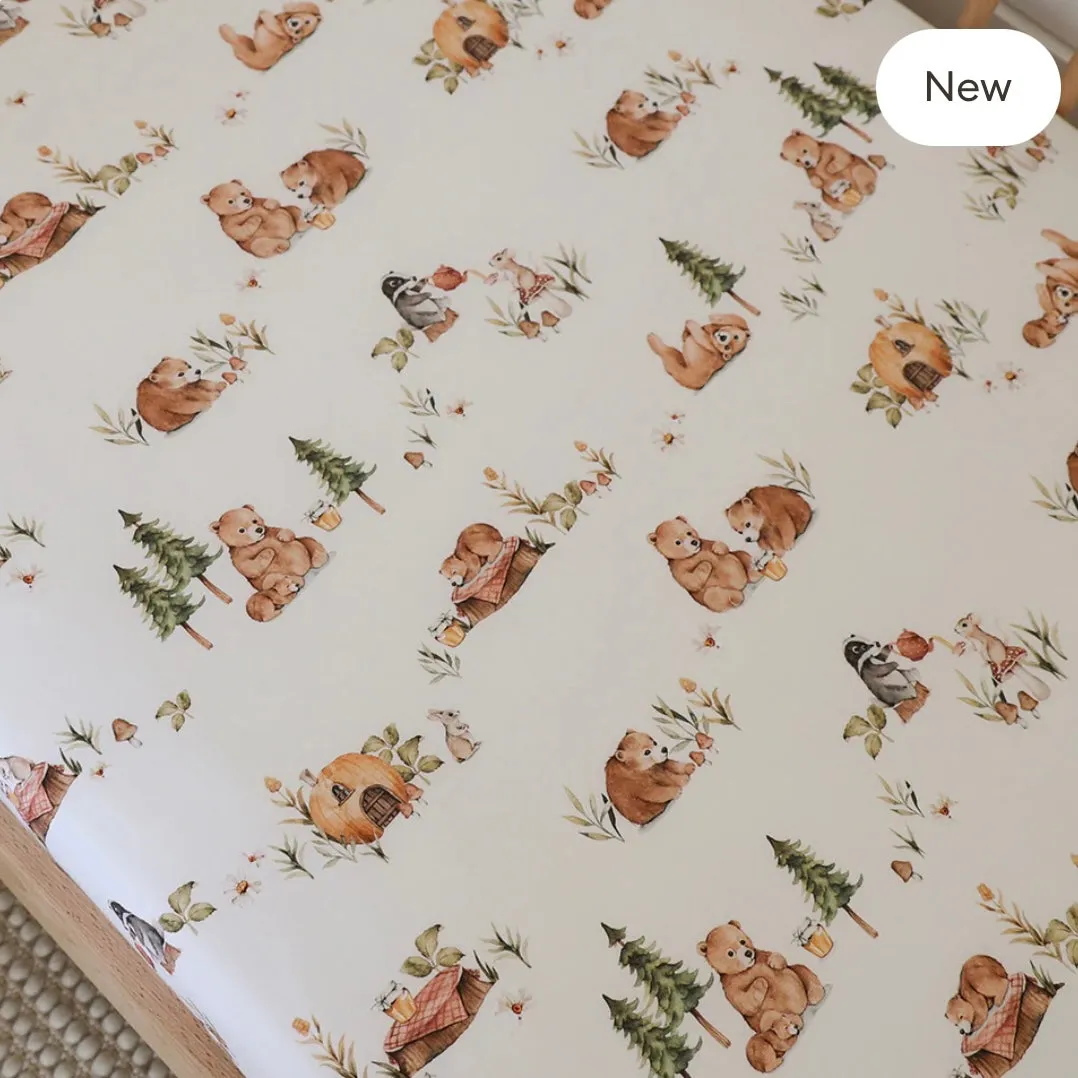 Snuggle Hunny / Fitted Cot Sheet - Bears