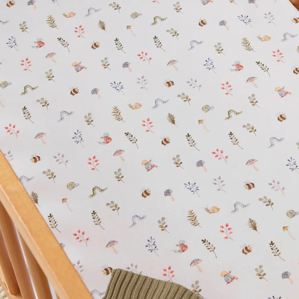 Snuggle Hunny / Fitted Cot Sheet - Garden Friends