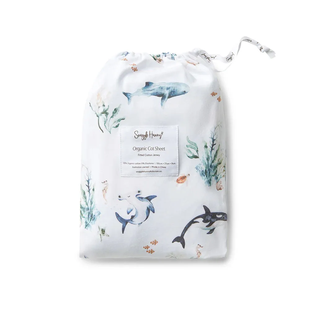 Snuggle Hunny Fitted Cot Sheet - Ocean