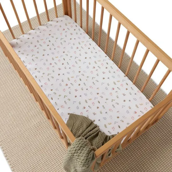 SNUGGLE HUNNY GARDEN FRIENDS FITTED COT SHEET