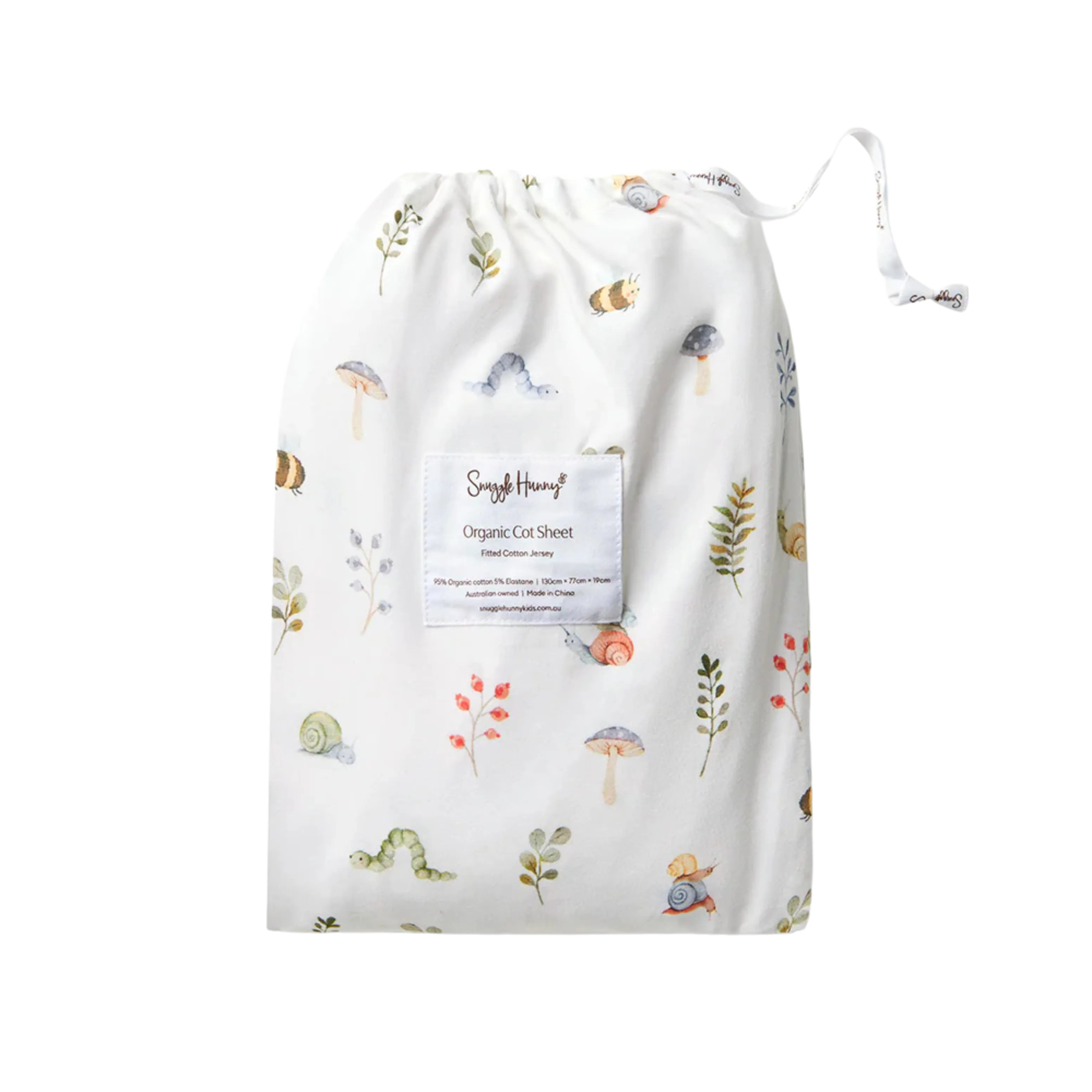 SNUGGLE HUNNY GARDEN FRIENDS FITTED COT SHEET