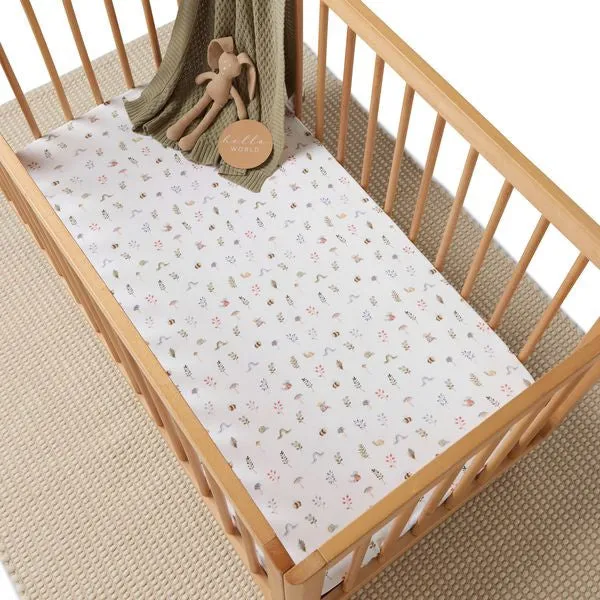 SNUGGLE HUNNY GARDEN FRIENDS FITTED COT SHEET