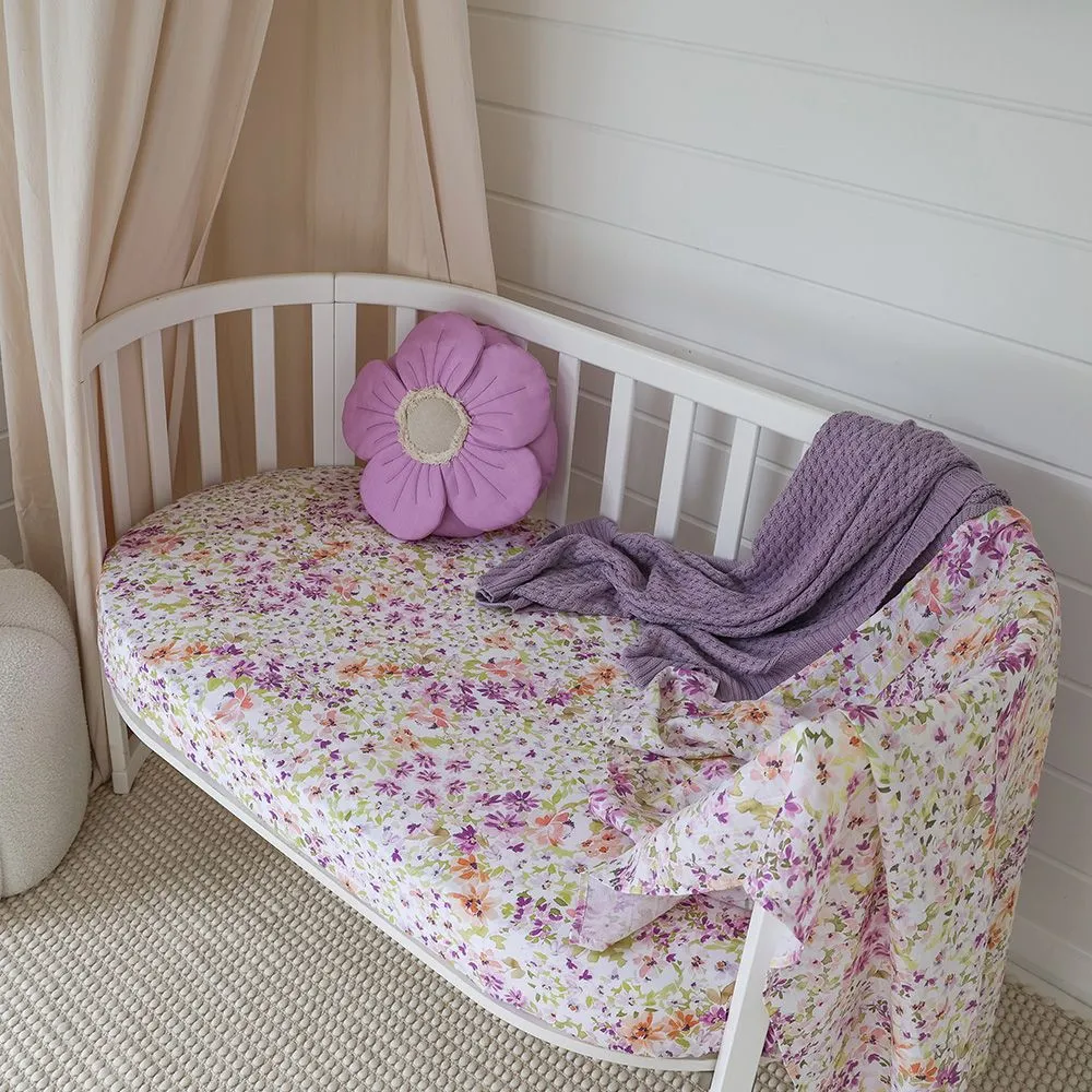 SNUGGLE HUNNY ISLA ORGANIC FITTED COT SHEET
