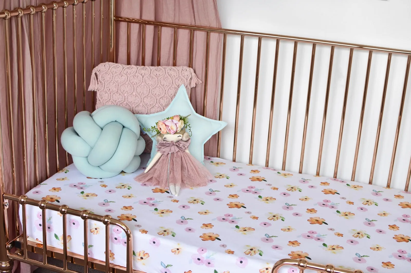 Snuggle Hunny Kids - Fitted Cot Sheet - Poppy