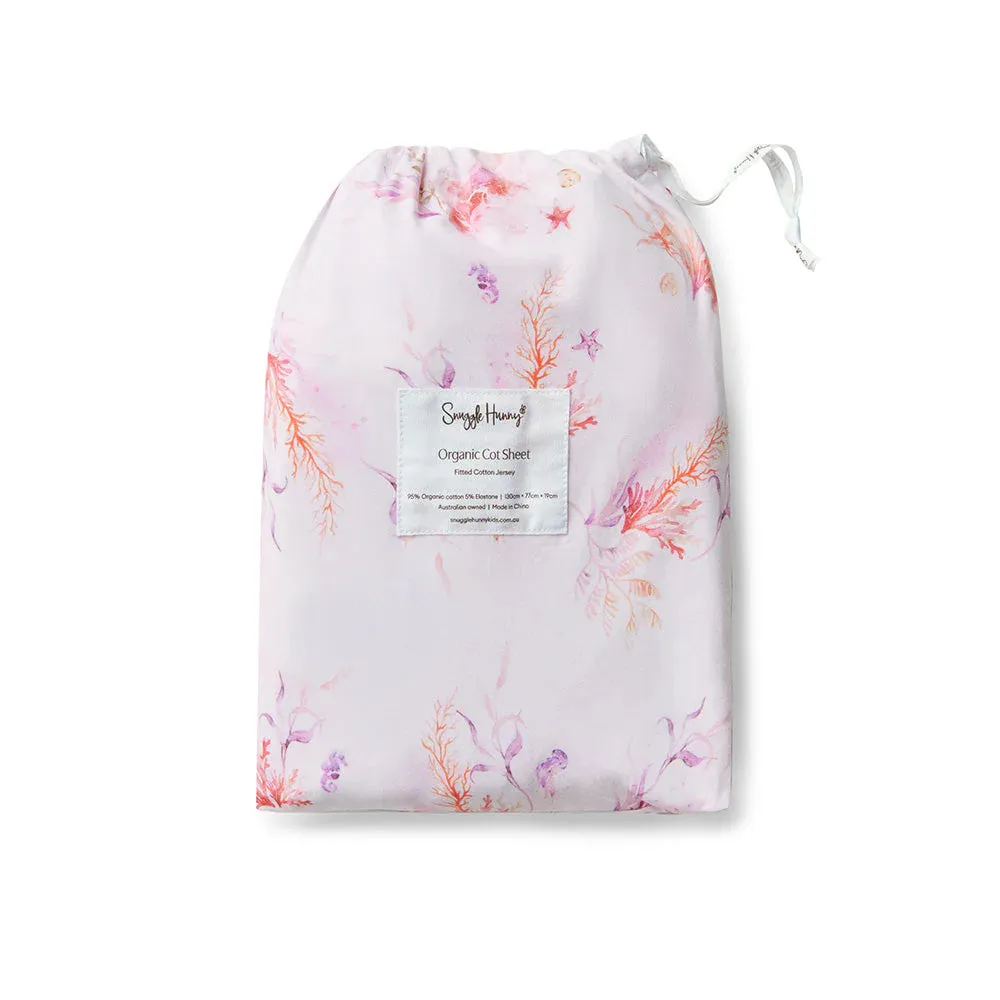 Snuggle Hunny Organic Fitted Jersey Cotton Cot Sheet - Coral