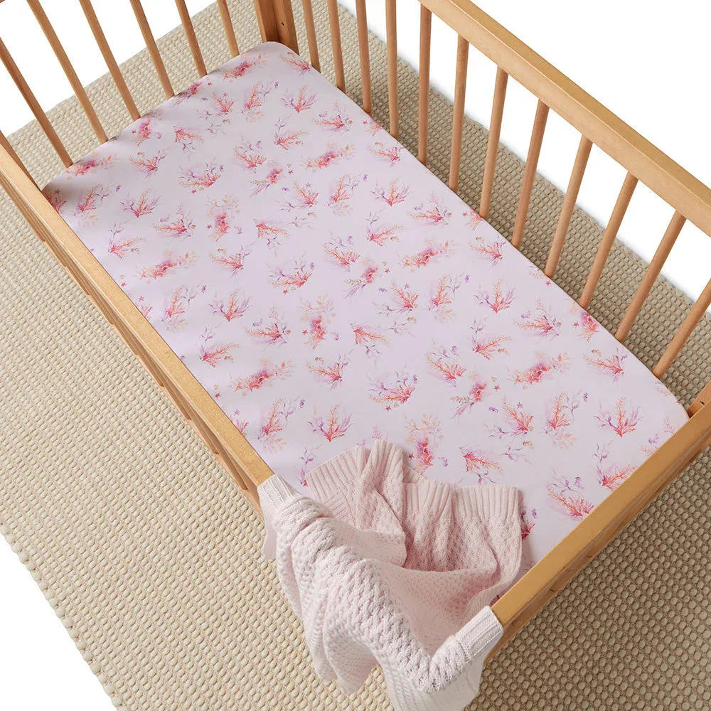 Snuggle Hunny Organic Fitted Jersey Cotton Cot Sheet - Coral