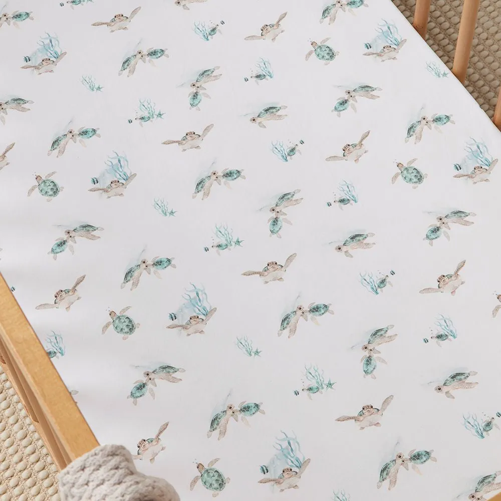 SNUGGLE HUNNY TURTLE FITTED COT SHEET