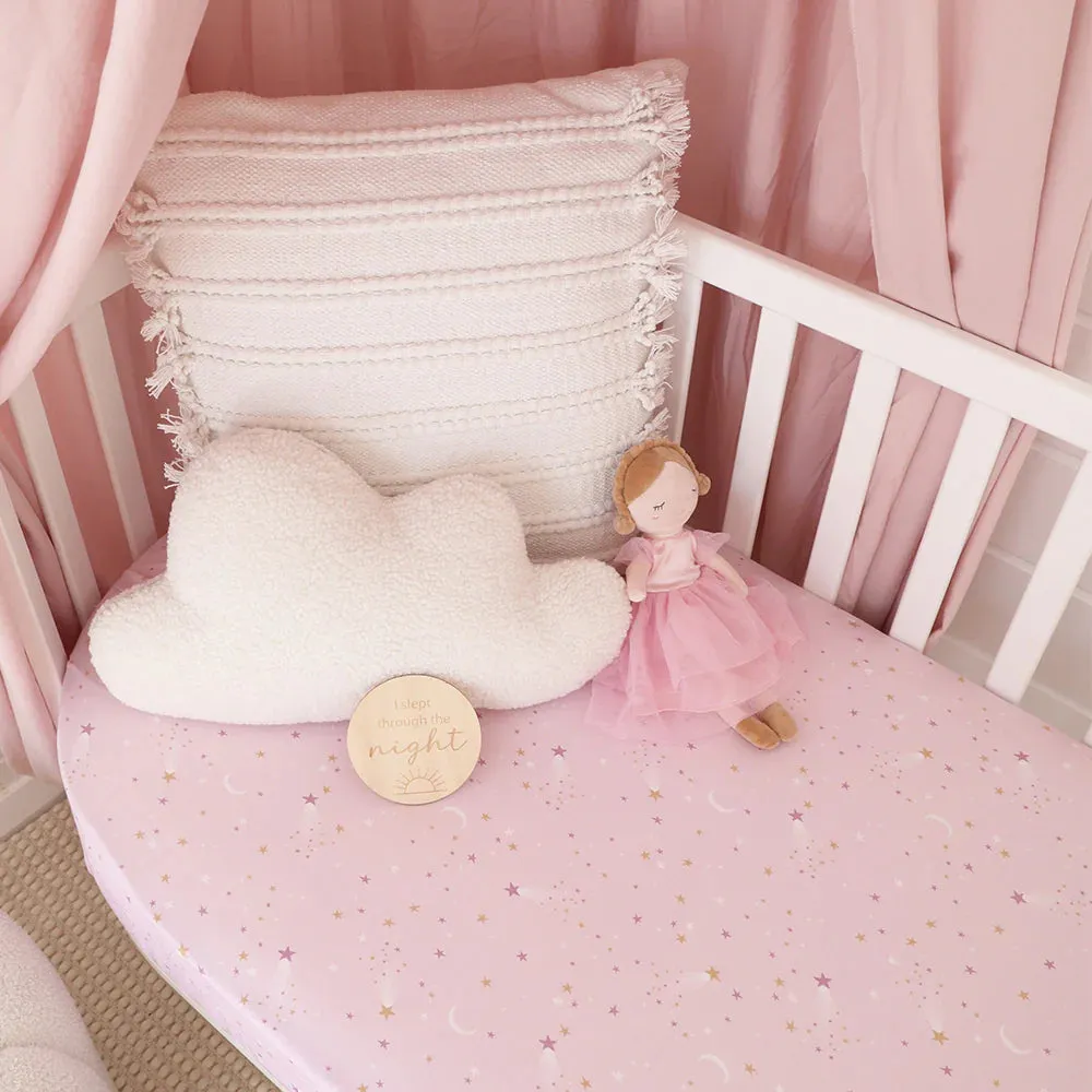 SNUGGLY HUNNY TWINKLE  FITTED COT SHEET