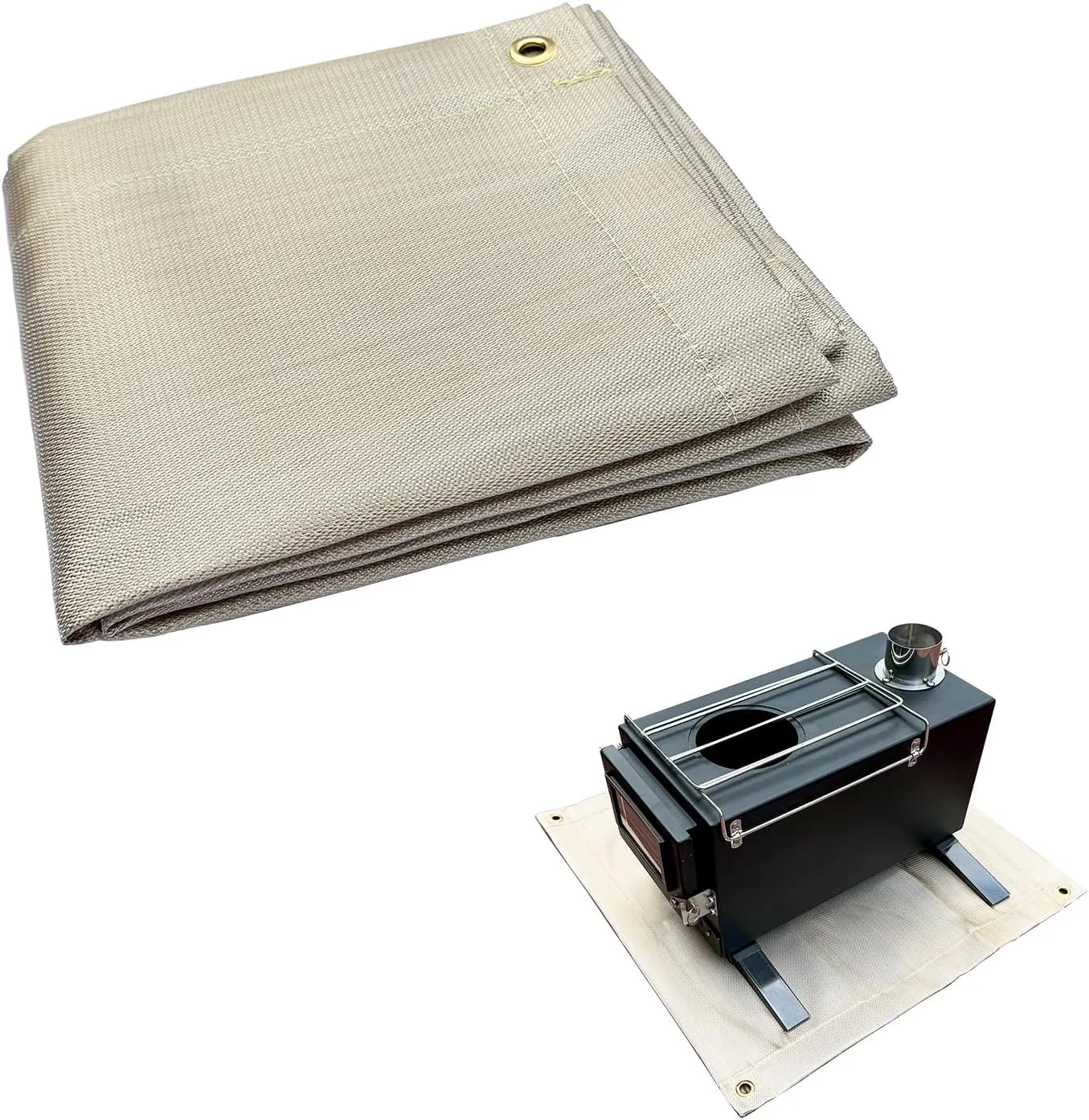 SOLOWILDER Fire Pit Mat 20" Wood Stove Under Grill Mat for Deck BBQ Fireproof Floor Tent Campsite Insulation Protection