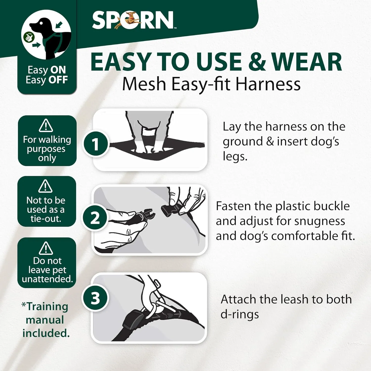 Sporn Easy-Fit Mesh Dog Harness Small Sized Dog, Yellow Soft Fabric Nylon No Choke Dog Harness Small Size Dog, Breathable & Easy Dog Walking Harness, Provides to Small Breeds
