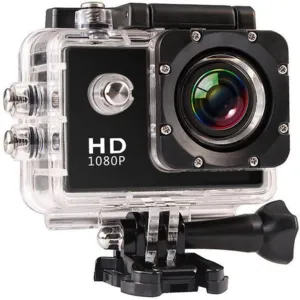 Sport Camera HD 1080P Underwater Waterproof Portable Action Camera DV Recorder Kit for Travelling Outdoor Cycling Diving Skiing Gliding Enthusiasts Black
