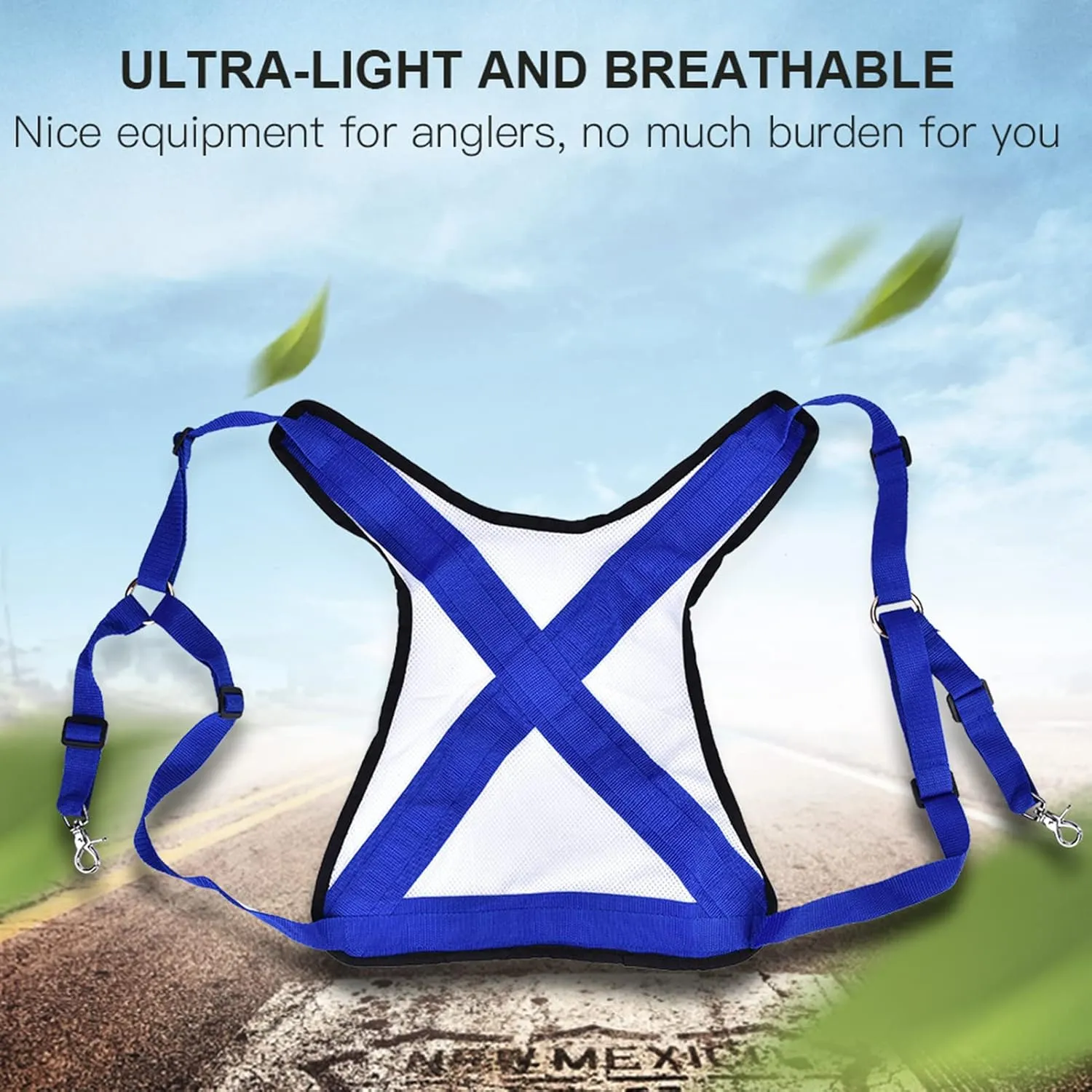 Sportfishing Fishing Belt, Adjustable Fishing Harness Easy to Fight Fishing Vest Belt Fishing Shoulder Back Harness Lightweight for Fishing