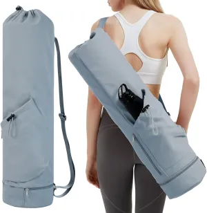 sportsnew Yoga Mat Bag with Water Bottle Pocket and Bottom Wet Pocket, Exercise Yoga Mat Carrier Multi-Functional Storage Bag, Patent pending