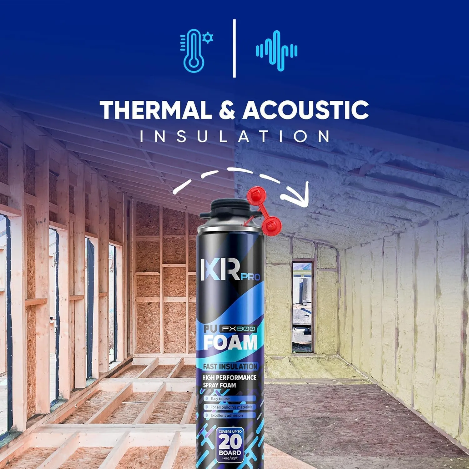 Spray Foam Insulation Kit (18 PK Kit-25.4oz) Expanding Sealant, Closed Cell Spray Foam Heat Acoustic Insulation, High Density, Cleaner, Gun