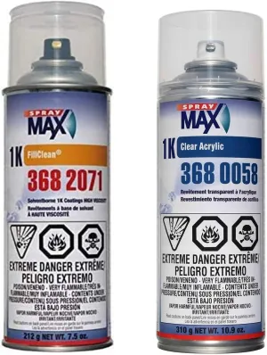 SprayMax 1K Paint Kit For Chevrolet ATLANTIC BLUE METALLIC GBX Includes One Can of Basecoat Paint and One Clearcoat Can