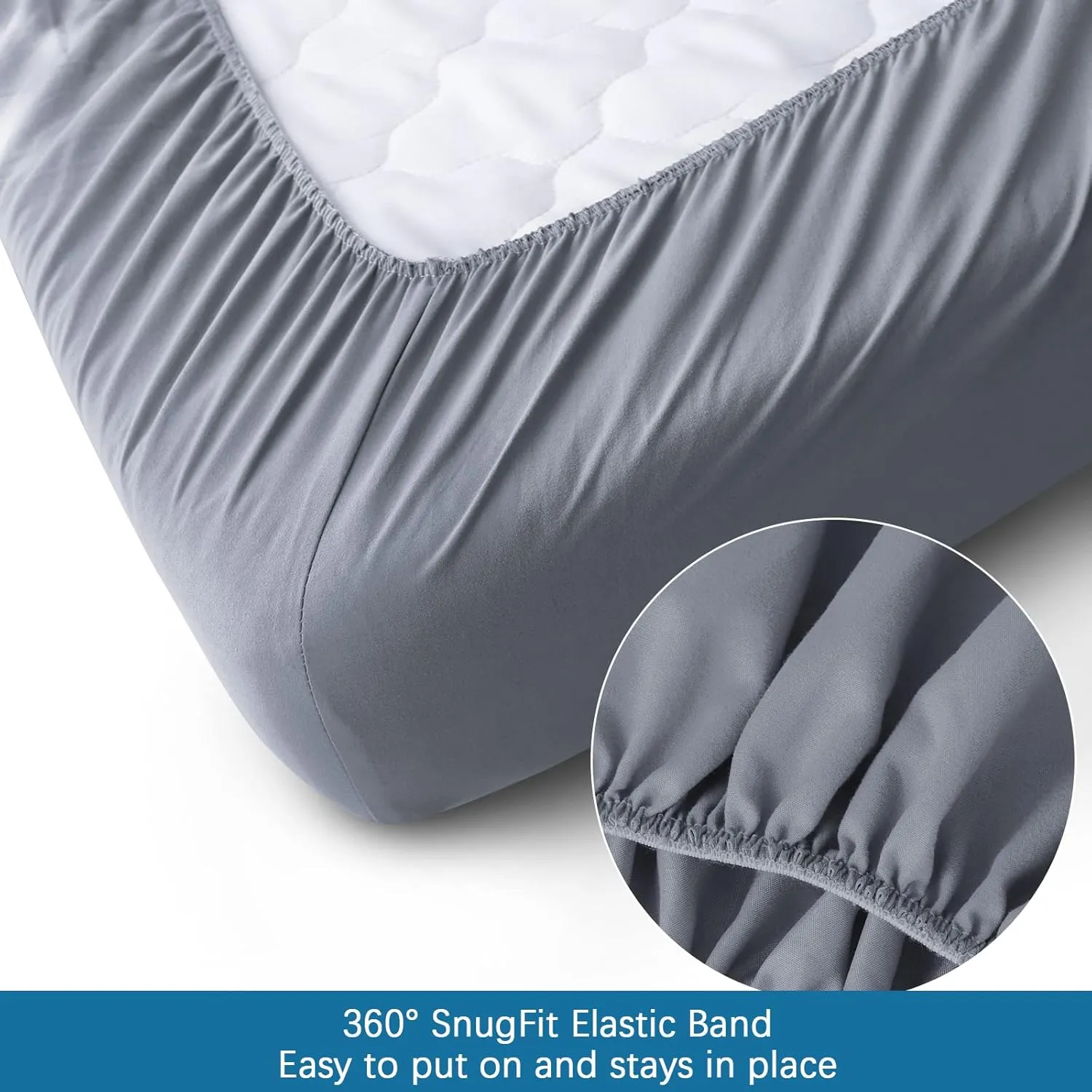 SPRINGSPIRIT Cot Sheets 30" x 75" x 9", 4 Piece Cot Sheet Set, Cot Size Fitted Sheets with Narrow Twin/Camp Bunk/Rvs Bunk/Guest Beds/Trifold Mattress, Grey