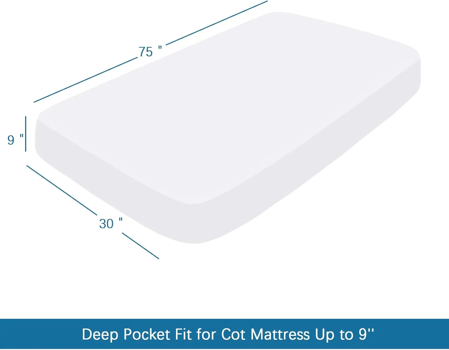 SPRINGSPIRIT Cot Sheets - 30" x 75" x 9", 4 Piece Set, Fitted Sheets for Twin/Camp Bunk/RV Bunk/Guest Beds, White