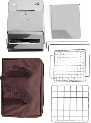 Stainless Steel Wood Stove Foldable BBQ Grill for Outdoor Camping