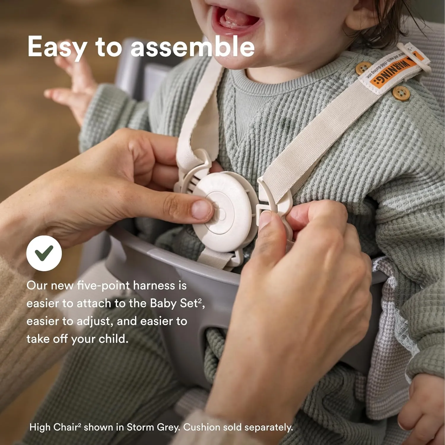 Stokke Tripp Trapp High Chair 2, Whitewash - Includes Chair   Baby Set with Removable Harness for Children 6-36 Months - Adjustable, Ergonomic & Easy to Clean
