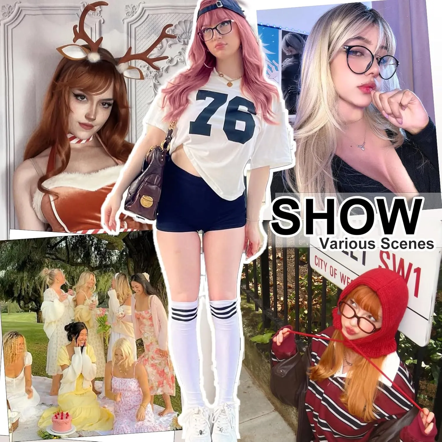 SUKRI Blonde Wigs for Women Layered Wig with Bangs Omber Wig with Black Roots 26Inch Long Wavy Synthetic Heat Resistant Hair for Daily Cosplay Use