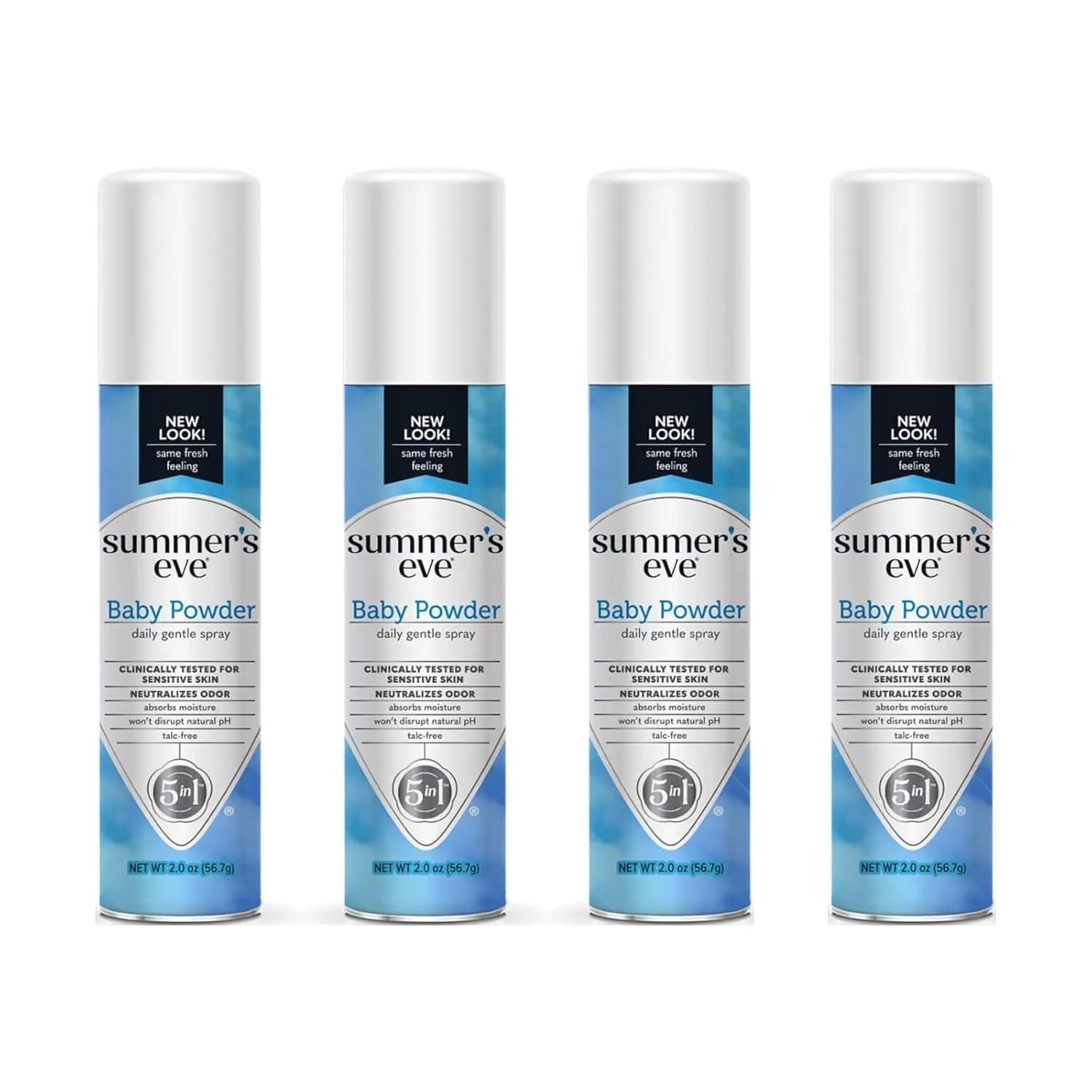 Summer's Eve Baby Powder Daily Gentle Feminine Spray, 2 oz. (Pack of 4)