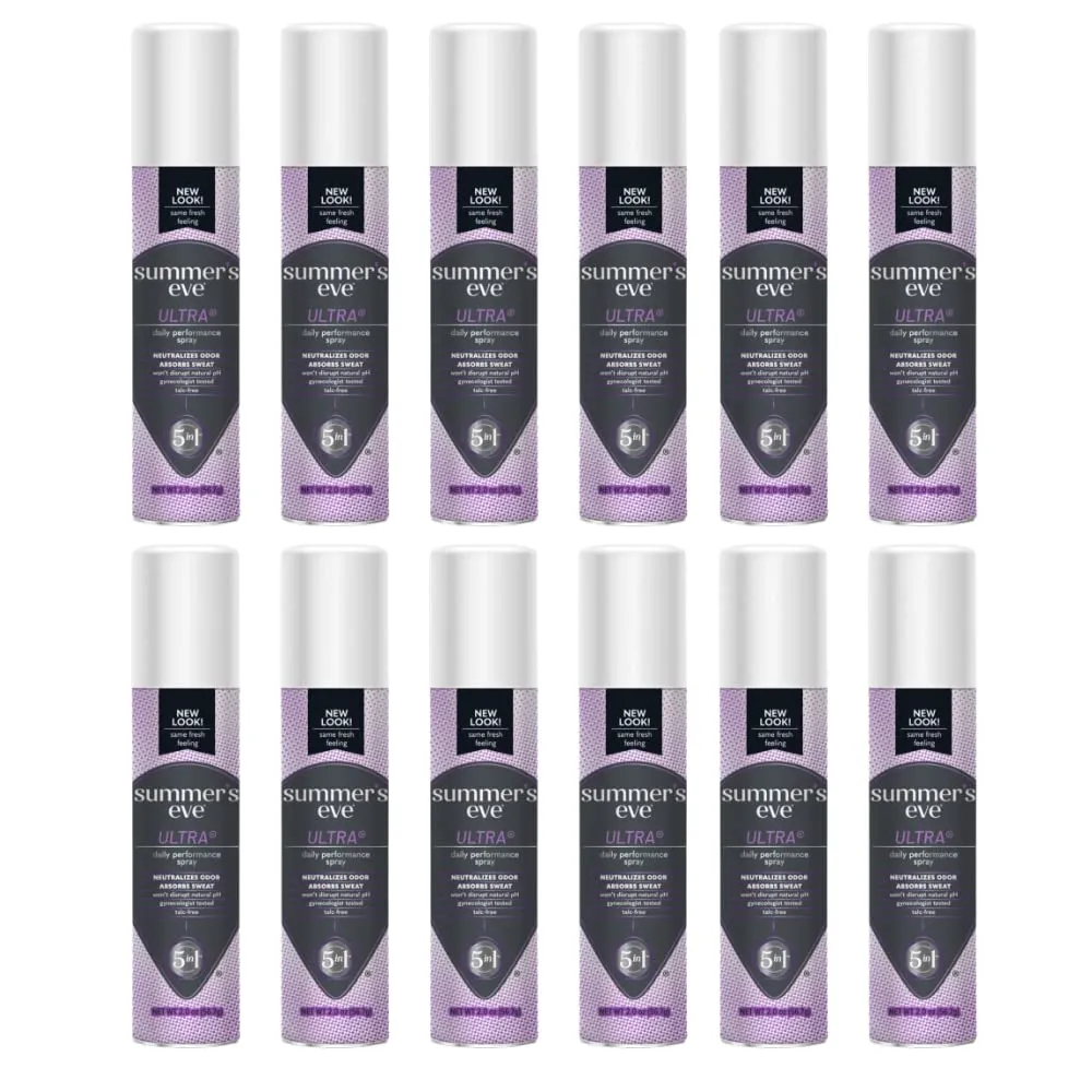 Summer's Eve Ultra Daily Active Feminine Spray, pH balanced, 2 oz. (Pack of 12)