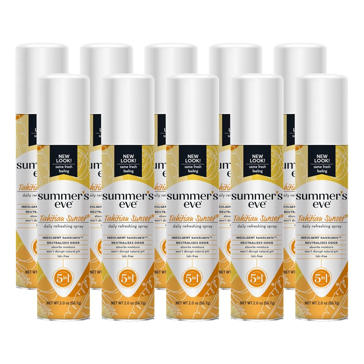 Summer's Eve UltraDaily Active Feminine Spray, pH balanced, Tahitian Sunset 2 oz. (Pack of 10)