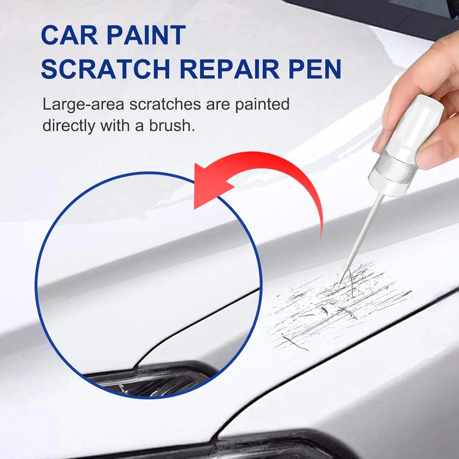 Summit White(GAZ/WA8624) Touch Up Paint for GMC-Exact Match–Chips and Nicks Car Paint Scratch Repair Kit Automotive Paint Pen for Sierra 1500/2500 HD/Acadia/Canyon/Savana/Terrain