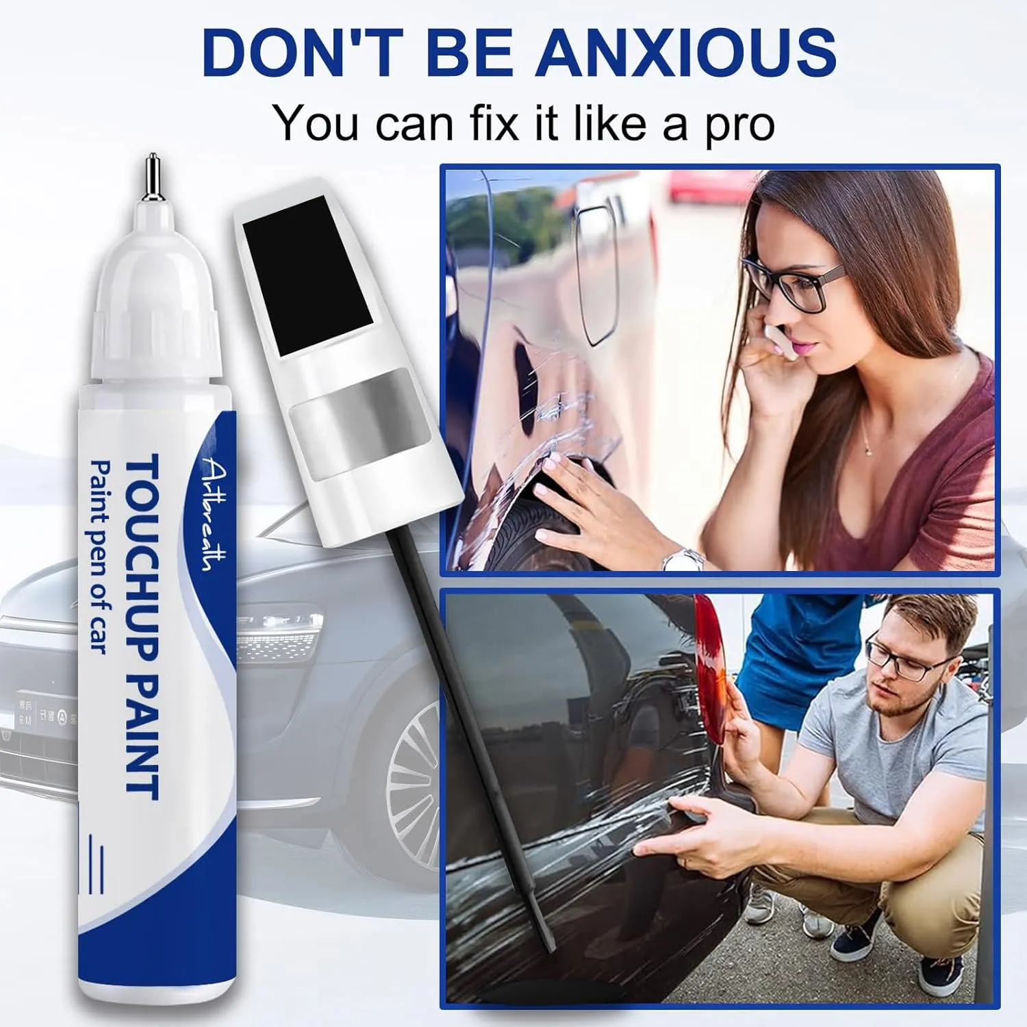 Summit White(GAZ/WA8624) Touch Up Paint for GMC-Exact Match–Chips and Nicks Car Paint Scratch Repair Kit Automotive Paint Pen for Sierra 1500/2500 HD/Acadia/Canyon/Savana/Terrain