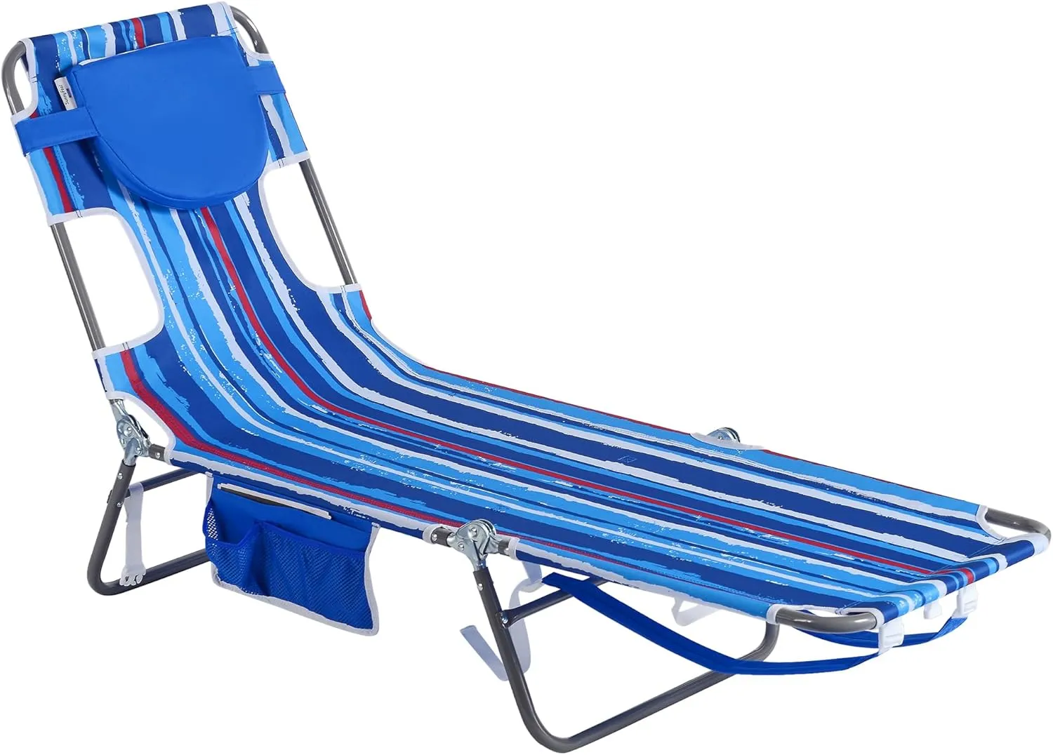 SunnyFeel Beach Lounge Chair, Backpack Reclining Beach Chairs Lay Flat, Face Down Tanning Chair, Folding Camping Chairs Portable Camp Cot with Backpack Straps for Outdoor/Picnic/Lawn
