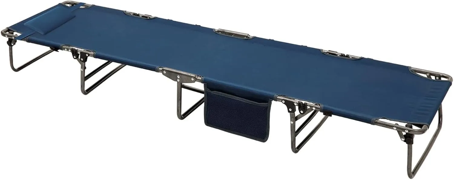 SUNNYFEEL Portable Folding Camping Cot Lightweight, Outdoor Sleeping Cots with Pillow, Easy Set up and with Load-Resistant Support 300 LBS for Travel Camp Beach Vacation