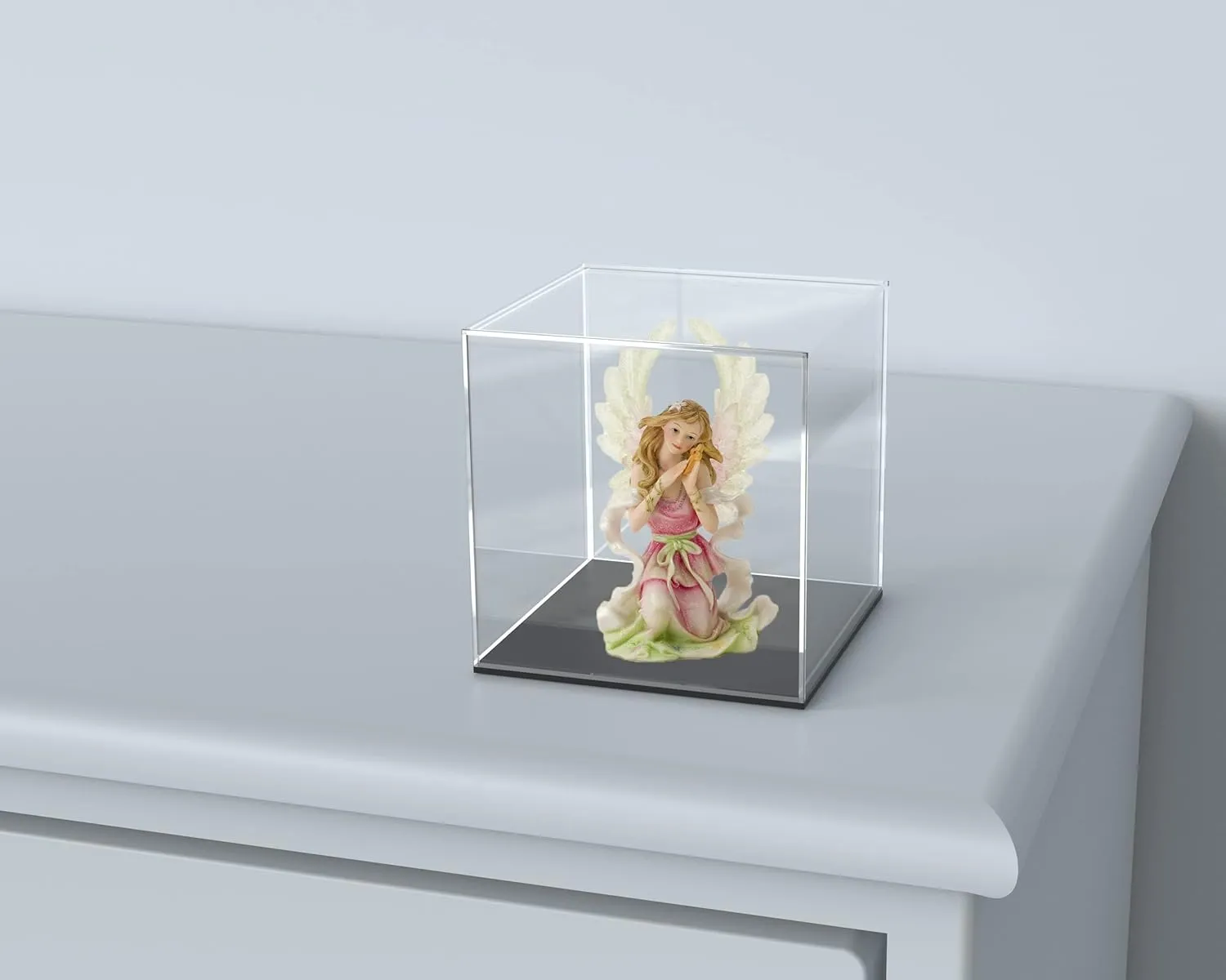 SVENJBB Acrylic Display Case, 5x5x5 Inch Clear Acrylic Boxes for Display, Self-Assembly Display Cases for Collectibles, Toys and Sport Goods