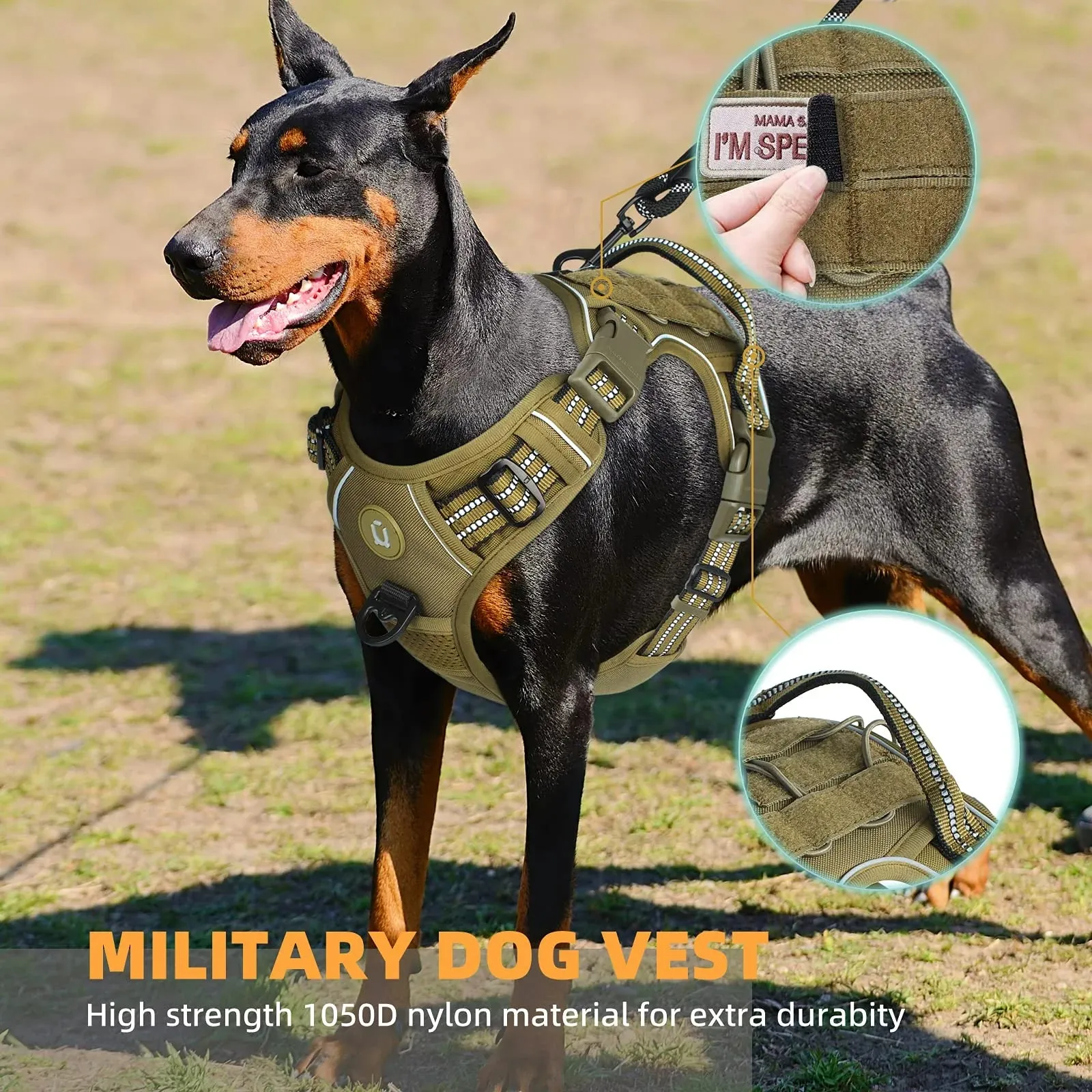 Tactical Dog Harness – Reflective & Adjustable Gear