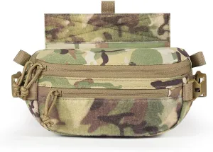Tactical Hanger Pouch,Compact Abdominal Dangler Drop Fanny Pack with Hook and Loop