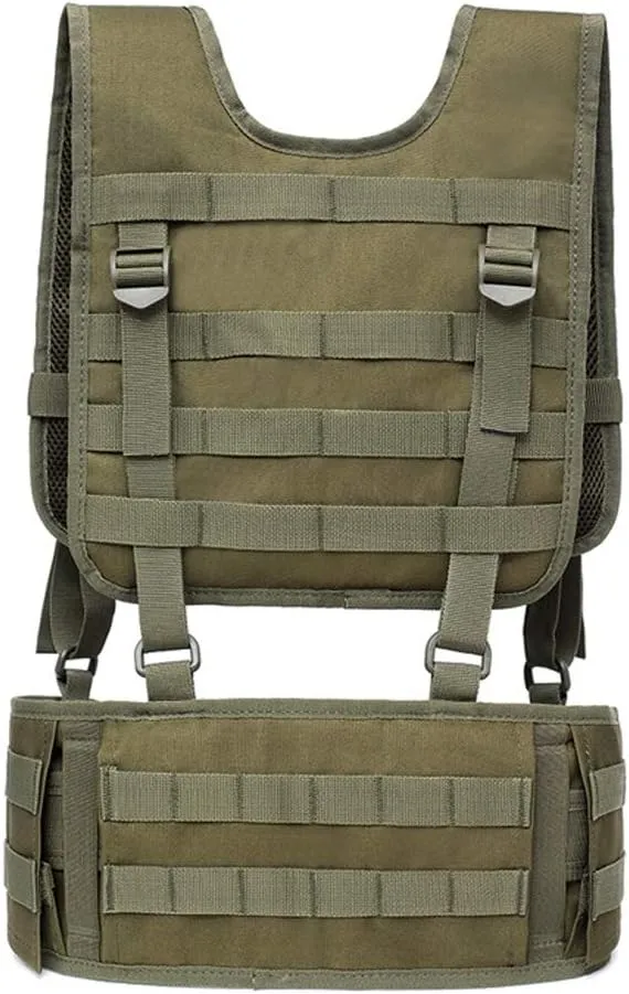 Tactical MOLLE Battle Belt   Military Battle Belt Harness Load Bearing H-Harness Patrol Belt for Outdoor Activities