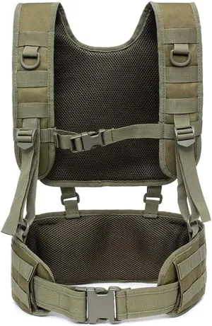 Tactical MOLLE Battle Belt   Military Battle Belt Harness Load Bearing H-Harness Patrol Belt for Outdoor Activities