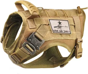 Tactical Service Dog Vest Harness K9 Military Molle Dog Vest for Outdoor Training Waterproof Pet Dog Harness with Rubber Handle & Metal Buckle