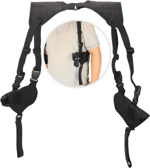 Tactical Shoulder Holsters for Pistols, Underarm Vertical Shoulder Holster, Concealable Double Shoulder Gun Holster Pouch with Adjustable Straps for Police Security, Black
