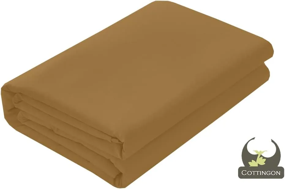 Taupe Solid 4-Piece Cot Bed Linen Set - 1 Fitted Sheet 33" x 75", 1 Flat Sheet 64" x 94", 2 Pillow Cases 20" x 30" Perfect for Folding Guest & Rollaway Beds