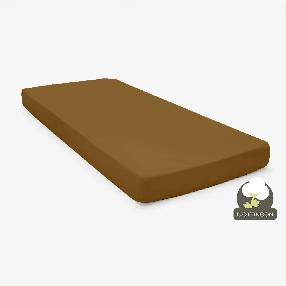 Taupe Solid 4-Piece Cot Bed Linen Set - 1 Fitted Sheet 33" x 75", 1 Flat Sheet 64" x 94", 2 Pillow Cases 20" x 30" Perfect for Folding Guest & Rollaway Beds