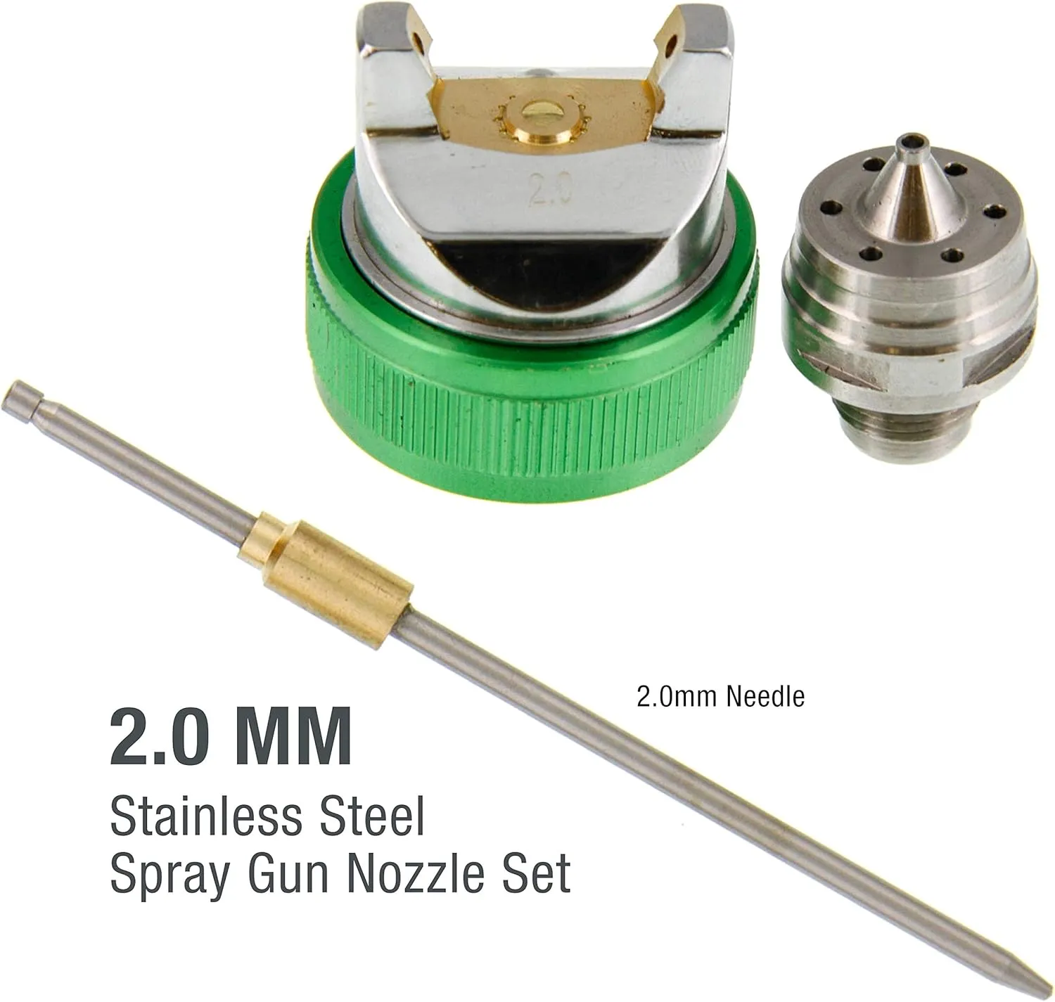 TCP Global 2.0 Needle,Nozzle, Air Cap Set for The G6600 Series Spray Gun