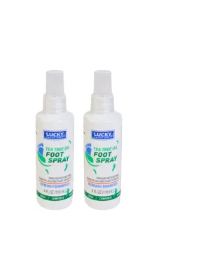 Tea Tree Oil Foot Spray with Wild Mint, 4 fl oz, Pack of 2, Refreshing and Deodorizing