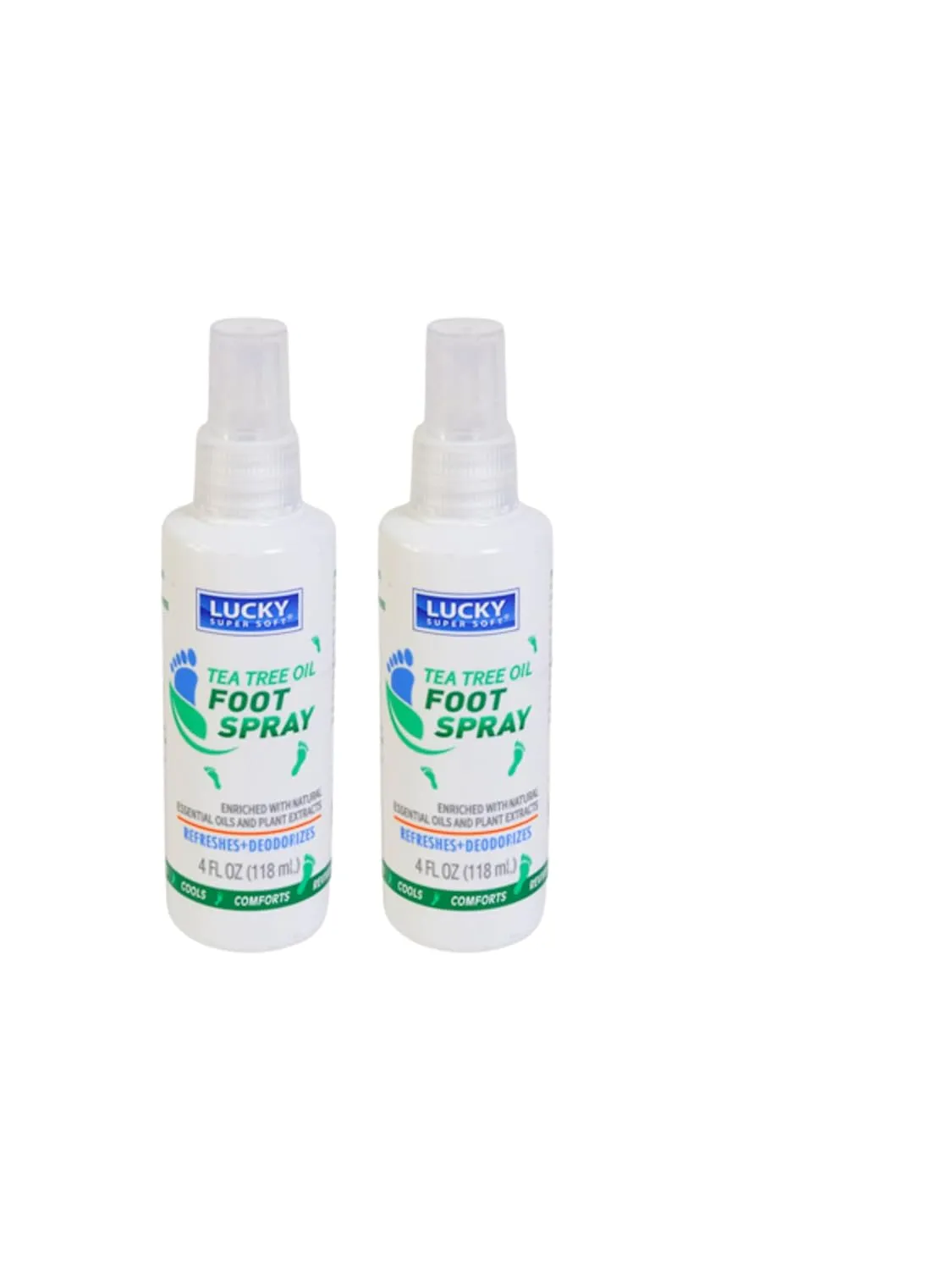 Tea Tree Oil Foot Spray with Wild Mint, 4 fl oz, Pack of 2, Refreshing and Deodorizing