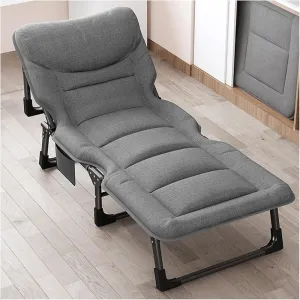 Tent Camping Cot, Portable Folding Cot,27.5in Widened Bed Surface,with Cushion and Pillow,for Office Rest Bed Or Outdoor Recreation(Size:190x70cm,Color:Grey)