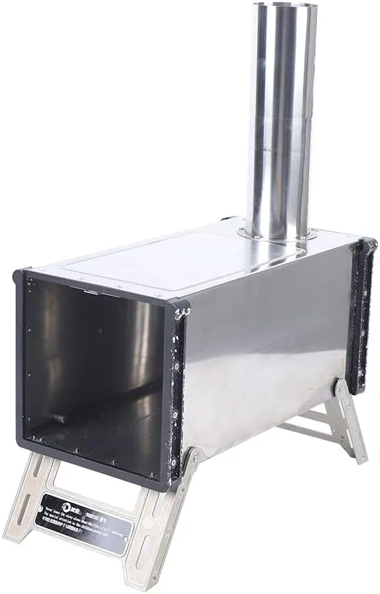 Tent Stove Portable Outdoor Wood Burning Stove with Chimney Pipe for Cooking