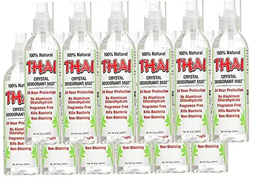 Thai Deodorant Stone Crystal Mist Natural Deodorant Spray 8 oz. Bundle (Original, Pack Of 12)